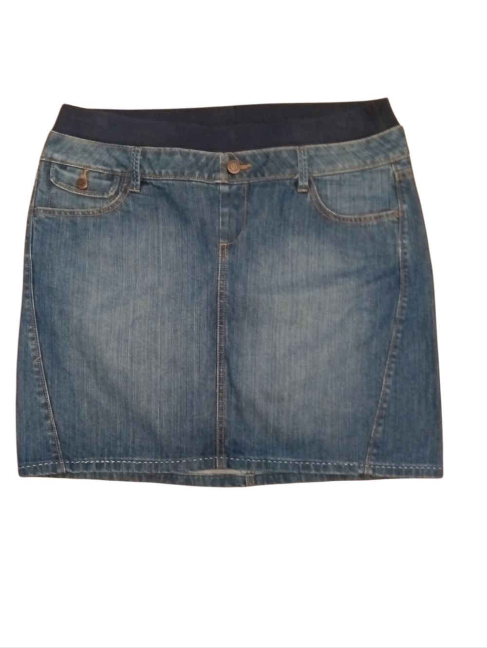 Old Navy Maternity Double Waisted Stretch Denim Mini Skirt Medium